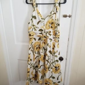 White and yellow floral summer dress